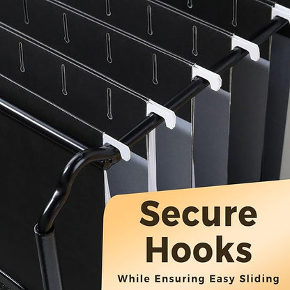 SUNEE 25 Pack Hanging File Folders, Black Folders, Hanging File Folders Letter Size with 1/5-cut Tabs, Stay Organized for Your Home and Office Bulk File and Documents