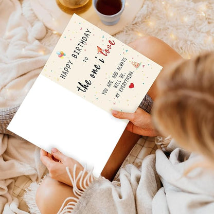 ICOOLY Romantic Birthday Card Gift for Men & Women – Heartfelt Greeting with Sweet Message – Perfect for Husband, Wife, Boyfriend, or Girlfriend – Birthday Card for Him, Her