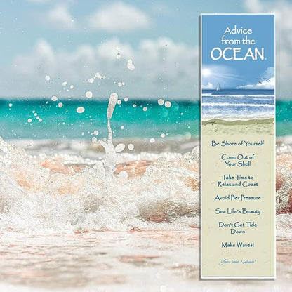 Advice from Nature 3 Bookmark Coastal Set, Laminated with Glossy Finish, Printed on Recycled Paper - Ocean, Lighthouse, Beach (AMBM-Coastal)
