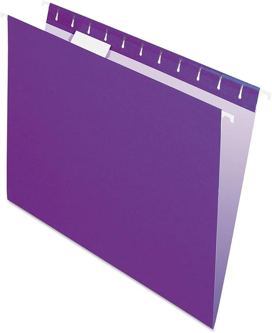 Pendaflex Recycled Hanging Folders, Letter Size, Violet, 1/5 Cut, 25/BX (81611)