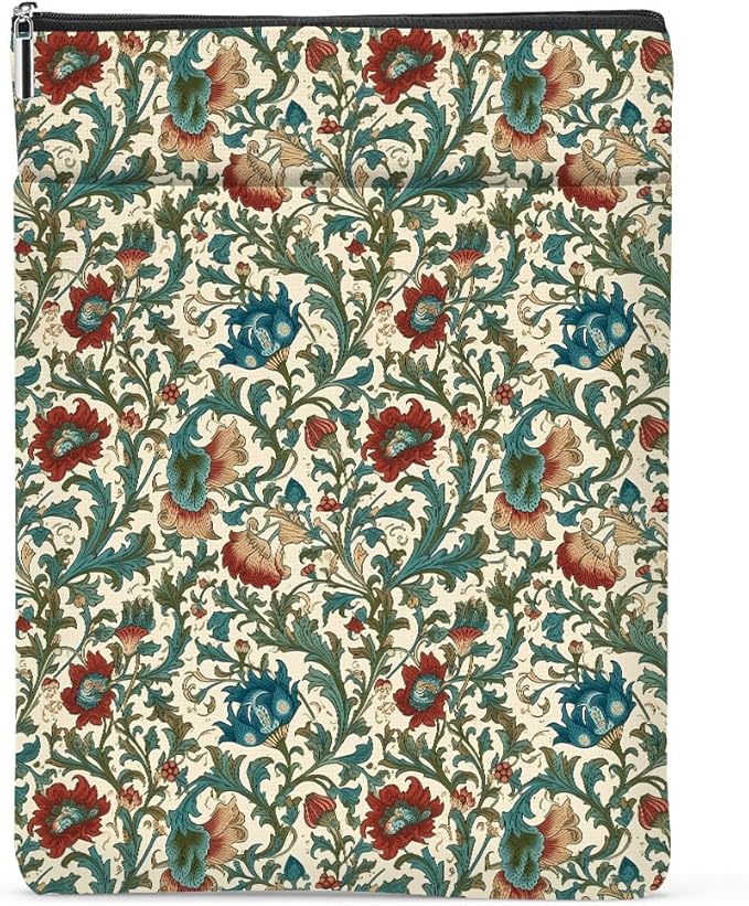 Botanical Book Sleeve, Classic Flower Book Covers for Paperbacks, Floral Book Pouch Book Protector, Book Lovers Gifts for Women Girls Bestie, Book Accessories Book Club Gifts Christmas Birthday Gifts