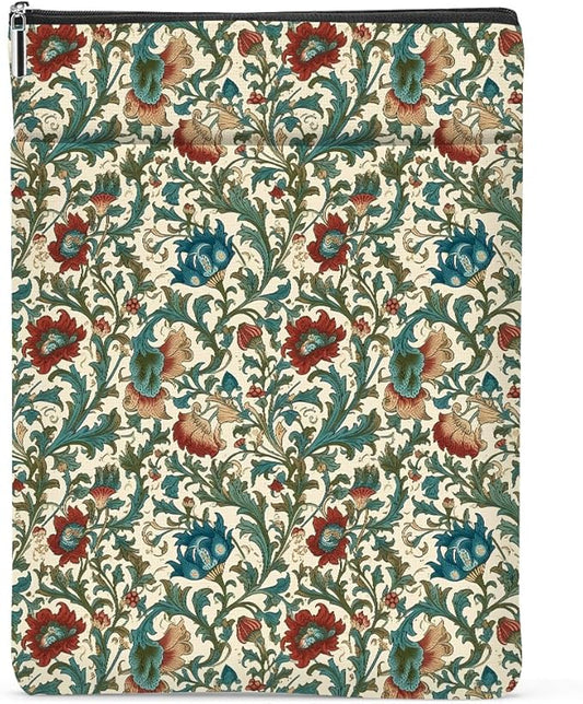 Botanical Book Sleeve, Classic Flower Book Covers for Paperbacks, Floral Book Pouch Book Protector, Book Lovers Gifts for Women Girls Bestie, Book Accessories Book Club Gifts Christmas Birthday Gifts