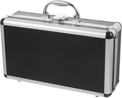 ERINGOGO Aluminum Attache Case - 12inch Lock Metal Briefcase with Ripple Foam, Hard Aluminum Carrying Case for Men, Universal Portable Tool Case for Laptop/Luggage/Instrument Black