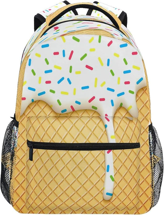 Blueangle Ice Cream Cone Backpack Bookbags Laptop Backpack for Boys Girls Teens, College Backpack Water Resistant Travel Bookbag