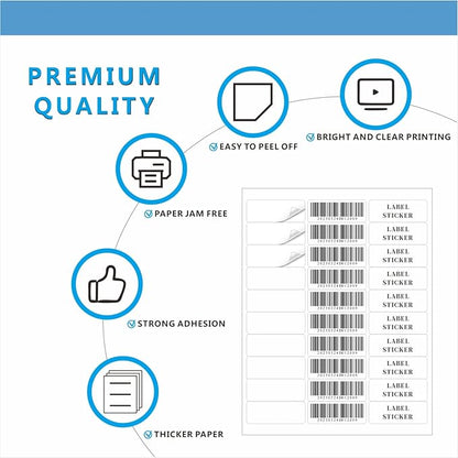 Address Labels, JIQEZNL Premium 1" x 2-5/8" Mailing Labels for Envelopes, 3000 Address Label Sticker Paper for Laser/Ink Jet Printer, White Blank Printable Sticker Labels 30 Per Sheet 8.5"×11"