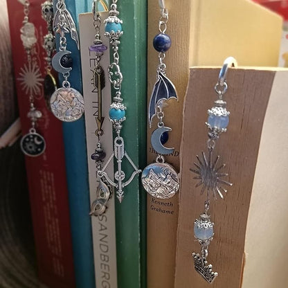 Retro Metal Bookmark for Bookish Gifts Wing Mask Bow and Arrow Charms Book Mark for Book Lover Gifts for Women Men (Mask Charm)