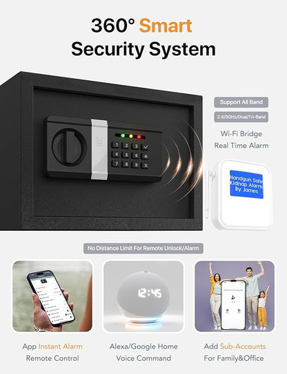 FORFEND Smart Home Safe | WiFi Safe Box App Lock/Alarm | Voice Command, Kidnap Alarm, Tamper Detect, Frozen Mode, Sub Account| Digital Safe Anti Theft