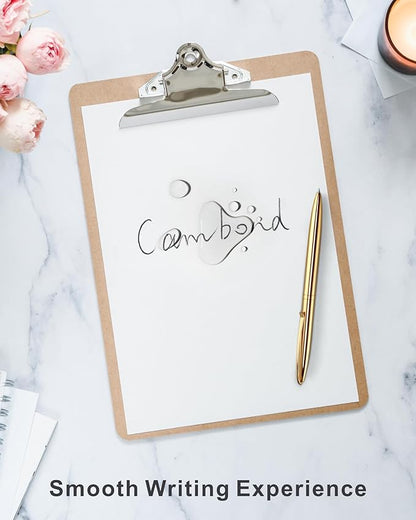 Cambond Ballpoint Pens Fancy pens - Rose Gold Bulk Pens for Journaling Guest Book Uniform Christmas Gift Black Ink Pens 1.0mm Medium Point, 3 Pens with 6 Refills (Silver, Gold, Rose Gold)