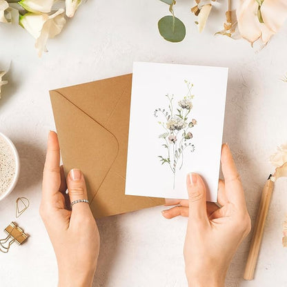 Blank Cards, 32 Pack Blank Greet Cards, Beautiful Blank Note Cards, Perfect Stationary Set For All Occasions, 8 Assorted Floral Designs, 4" x 6"