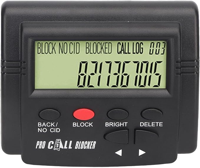 Call Blocking Device with LCD Display, 4000 Groups Large Capacity Prevent Harassment Caller ID Box with LCD Display for Landline Phones