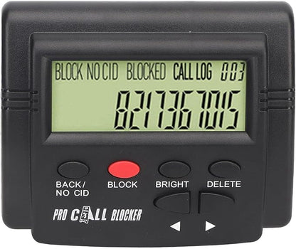 Call Blocking Device with LCD Display, 4000 Groups Large Capacity Prevent Harassment Caller ID Box with LCD Display for Landline Phones