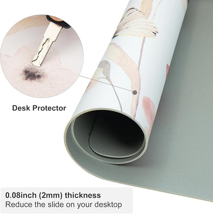 Colorful Star Large Desk Mat, Watercolor Floral Mouse PadOffice Supplies, Waterproof PU Leather Gaming Mousepad for Women Girls, Butterflies Desk Pad Home Office Decor Desk Accessories 31.5" x 15.7"