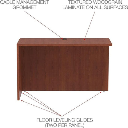 Alera ALEVA354824MC Valencia Series 47-1/4 in. x 23-5/8 in. x 29-1/2 in. Reversible Return/Bridge Shell - Cherry