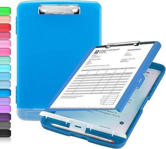 Sooez Clipboard with Storage, High Capacity Nursing Clipboards with Pen Holder, Heavy Duty Plastic Storage Clipboard with Low Profile Clip, Clipboard Folder, Teacher Must Haves, Office Supplies
