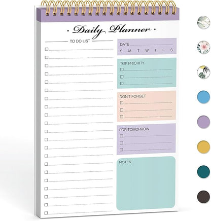 To Do List Notepad, To Do List Notebook for Work with 52 Undated Sheets, 6.7"×10.1", Daily To Do List Planner, Checklist Organizer Notebook for Office, Home and School- Purple