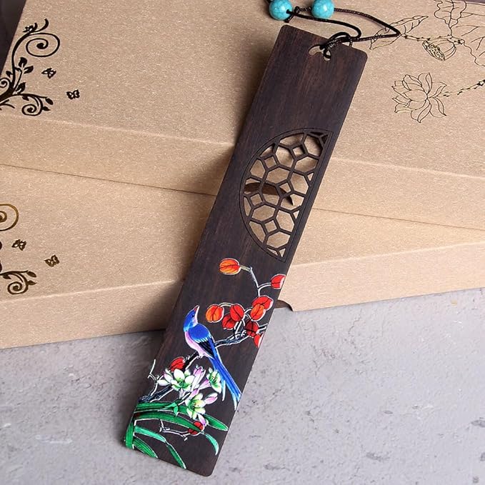 Wooden Bookmark Engraved Book Mark Vintage Style Best Unique Gifts Set for Book Lovers,Women,Men,Teacher,Birthday Present