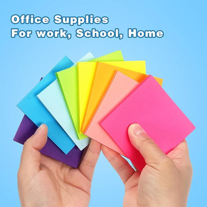 Early Buy 16 Pads Sticky Notes 8 Bright Color Self-Stick Notes 3 in x 3 in, 60 Sheets/Pad
