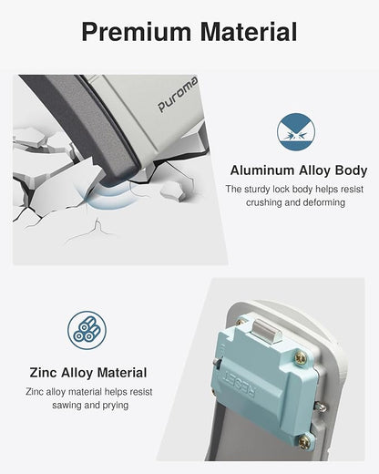 Puroma Key Lock Box Combination Lockbox Wall-Mounted Key Storage Box for House Keys, Resettable Code Safe Security Lock Box for Home, Office, Garage, Apartment Spare Key Storage (2 Pack, Grey)