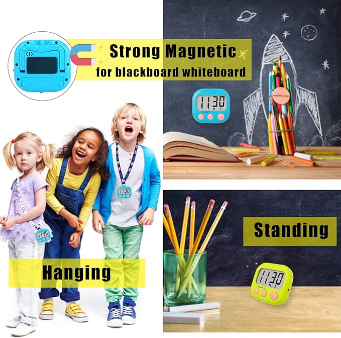 Classroom Timers for Teachers Kids Large Magnetic Digital Timer 4 Pack