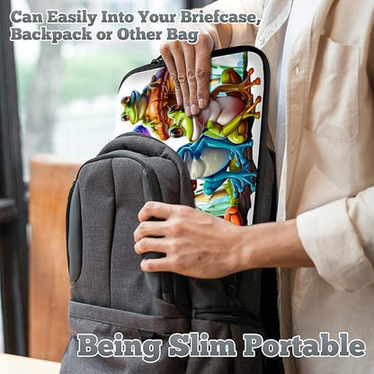 Universal Tablet Laptop Sleeve Case 10 inch, Color Frog Mushrooms Slim Carrying Case Durable Handbag Travel Laptop Bag for 7 to 10-inch Laptops/Notebook/Kids Tablet/ipad/eBook Readers