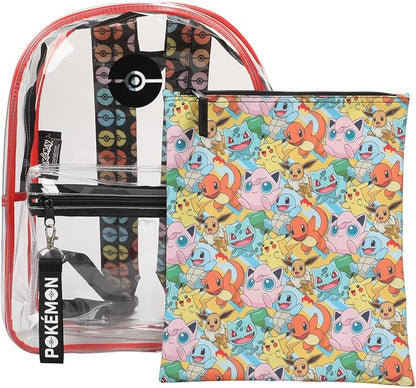 Pokemon Multi Character AOP Adult 17 Backpack With Removable Laptop Pouch