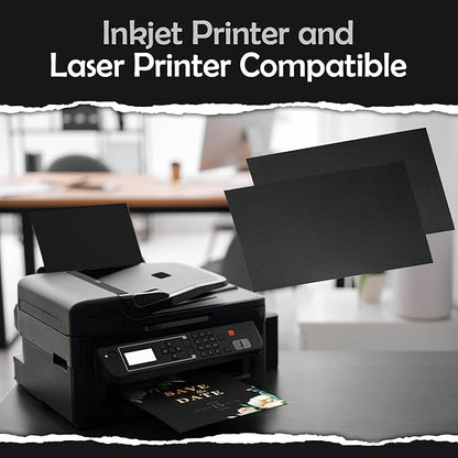 SANZIX 120 Pack Blank Black Cards 3" x 5" - 80 Lbs 220 GSM | Heavyweight Thick Cards | Perfect Blank Index Cards for Notecards, Flashcards, Thankyou Cards, Invitations.