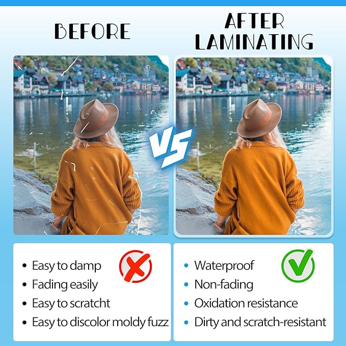 400 Pack Laminating Sheets, Holds 8.5 x 11 Inch Sheets, 3 mil, 9 x 11.5 Inches Thermal Laminating Pouches Lamination Sheet Paper for Laminator, Clear, Letter Size, Office and School Supplies