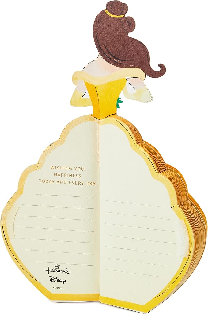 Hallmark Paper Wonder Disney Princess Pop Up Birthday Card (Beauty and the Beast, Honeycomb Belle) for Birthdays, Encouragement, All Occasions