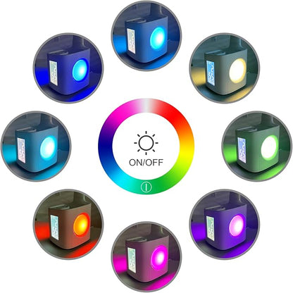 LED Desk Lamp with Clock,Color Changing Nightlight,Study Lamp with Pen Holder,Desk Light with USB Charger,Table Light for Home,Office,Bedroom,Gift for Kids,Students,Women,White