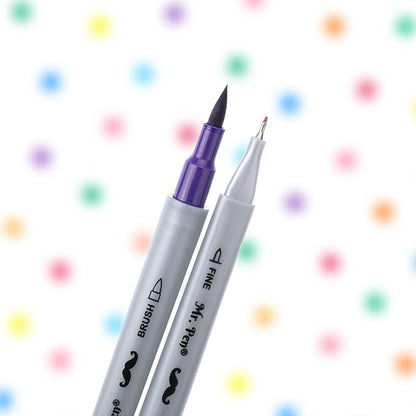 Mr. Pen- Dual Tip Brush Pens, 12 Colors, Art Markers for Kids Adults Coloring