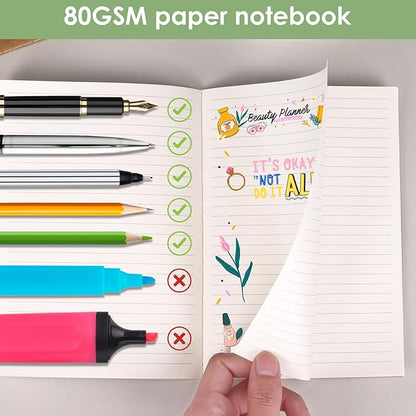 LABUK 48 Pack Lined Kraft Notebooks, A5 Journals Bulk, 8.3x5.5 Notebook Bulk for Traveler Journal, Students Gift School Office Supplies (30 Sheets/60 Pages)