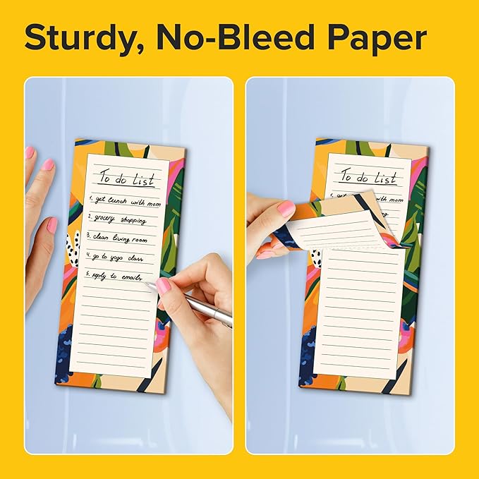 X-bet MAGNET Magnetic Notepads for Refrigerator 4 pack 30 sheets, 70g double gummed paper with color printing