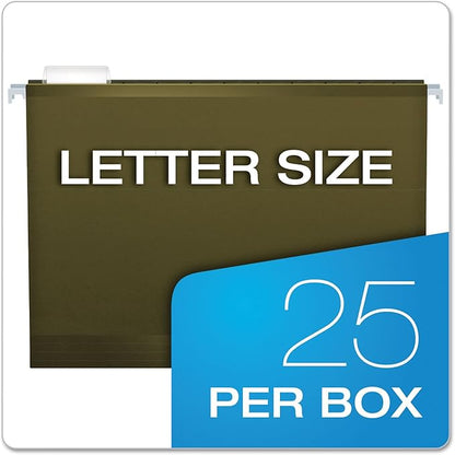 Pendaflex 04152X1 Reinforced 1" Extra Capacity Hanging Folders, Standard Green