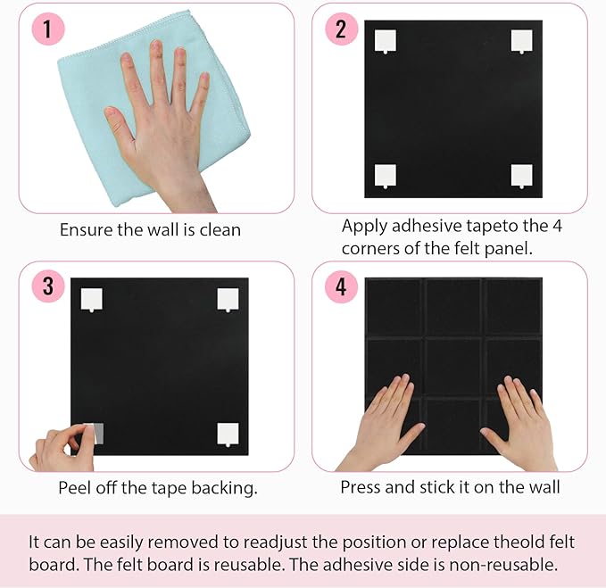 Smarpau 12 Pack Felt Cork Board Tiles 48"x36" Large Cork Board with Safe Removable Adhesive Tabs Square Cork Bulletin Board for Home Office Pin Board Tack Board Light Camel