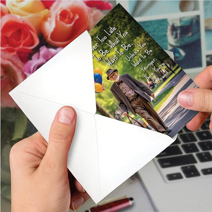 NobleWorks, Funny Birthday Greeting Card for Men with 5 x 7 Inch Envelope (1 Card) Bday Never Too Late Man C10843BDG