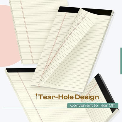 Legal Pads 8.5 x 11 inches 12 Pack Wide Ruled Note Pads 8.5 x 11 Notepads, Canary Lined Paper Study Backing Printed Writing Pads, 30 Sheets per Perforated Notepad for Business, Home, Office, School