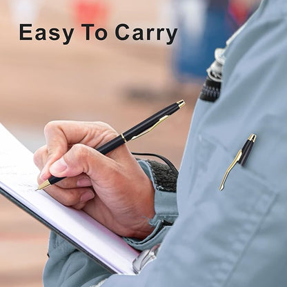 Cambond Black Pens Ballpoint Pens - Black Ink Bulk Pens 1.0 mm Medium Point Smooth Writing Office Pens for Men Women Police Uniform Office Business, 10 Pack (Black)