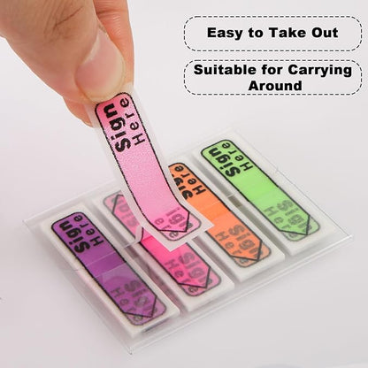 600pcs Stickers(6 Pack) Sign Here Labels, Sign Here Flags Sticky Notes Initial Tabs with Dispenser Arrow Labels Easy to Post for Office School Notary Books(Light green 1)