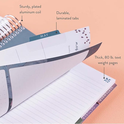 Erin Condren 12-Month Spiral Life Planner (Jan 2025 - Dec 2025) | 7x9 Weekly Planner with Monthly Calendars | Wildflowers Covers, Bold Blooms Interior, Vertical Layout, Platinum Coil