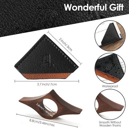 Book Weight Page Holder Wooden Thumb Book Open Holder for Men Women Weighted Bookmarks Corner Reading Book Accessories Christmas Gift Writer Reader (Bookmark+Thumb Page Holder-Coffee)
