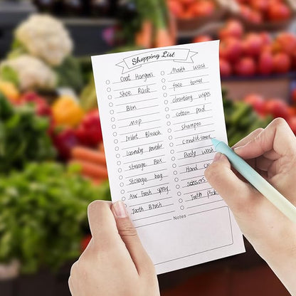 2 Pack Grocery List Magnet Pad for Fridge with Pen Holder, Totally 120 Sheets Magnetic Note Pad for Fridge Full Back Magnet Shopping List, To Do List, Memo Notepads, 4.5x7.5"(Blank Design)