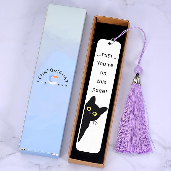 Cat Bookmark, Funny Bookmarks for Women, Bookmarks for Women, Stocking Stuffers for Teens, Christmas Bookmarks, Book Marks for Reading Women, Cute Bookmarks, Gifts for Cat Lovers for Women