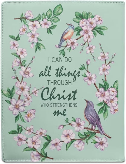 Office Folder Purple Hummingbird Flower Print PU Leather Padfolio with A4 Size Clipboard Clip for Business Resume Interview Document Sleeve Binder Folder