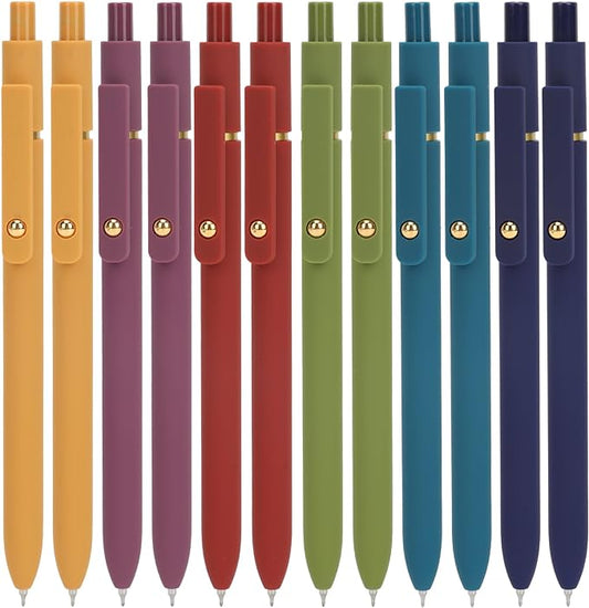 Ddaowanx Gel Pens, 24 Pcs 0.5mm Quick Dry Black Ink Pens Fine Point Smooth Writing Pens, Cute Office School Supplies Gifts for Women (24 Pcs Vintage-Black Ink)