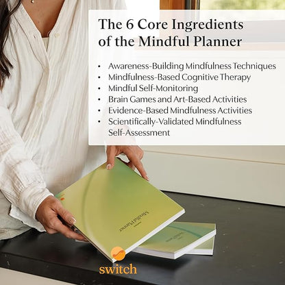 Switch Research Mindful Planner (Awareness) - Evidence-Based Life Organizer - 31-Day Goal Planner to Develop Presence & Mindful Awareness - Daily Planner With Prompts