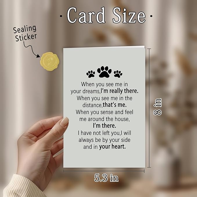 Pet Sympathy Cards, Sympathy Gifts for Loss of Dog Cat, Pet Death Memorial Gifts for Dogs Cats
