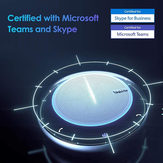 Yealink Bluetooth Speakerphone USB Speakers with Microphone Teams Certified CP900 Wireless Enhanced Noise Reduction Algorithm Home Office 360° Voice Pickup (Package Without dongle)