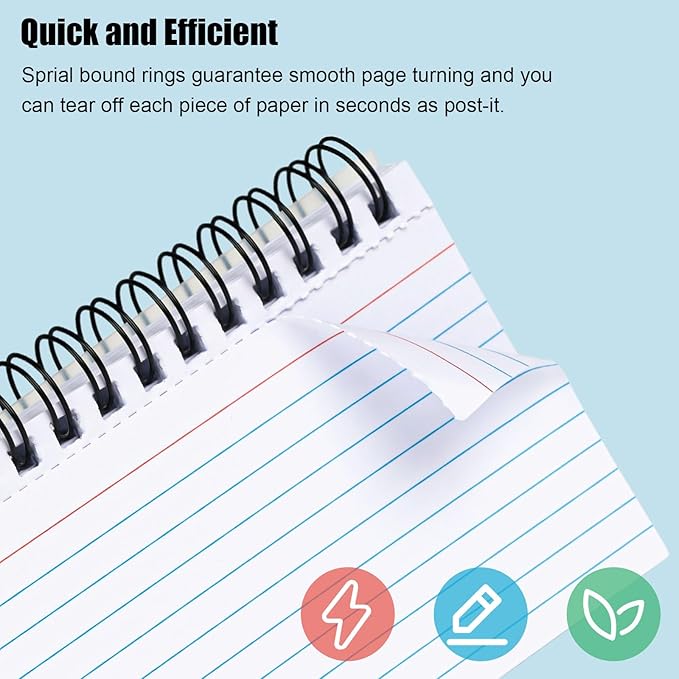 Koogel 400 Pages, 3 x 5 Inch White Learning Card Note Cards 8 Pack of White Paper Ring Bulk Index Cards for Home School Office