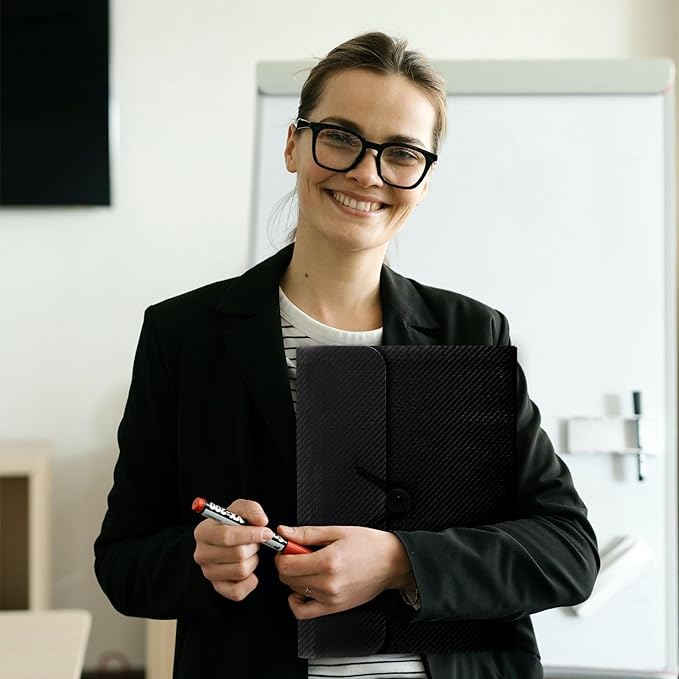 SKYDUE Accordion File Organizer, Expanding File Folder with 7 Pockets,Portable Receipt Paper Bill Document Organizer,Letter/A4 Size Filing Folder School Office Supplies,Black