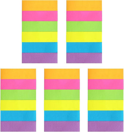 Eastern Wolf 30 Pads 0.5x1.8 Sticky Notes Flags Tabs Page Markers 6 Bright Color Sticky Index Tabs Page Flags 80 Sheet/Pad